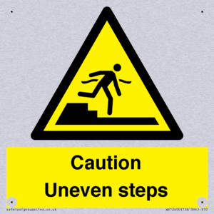 Caution Uneven steps